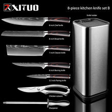 Chef Knife Set - 4-8PCS Stainless Steel Knives, Knife Holder, Santoku, Utility, Cutlery, Bread, Paring Knives, and Scissors!