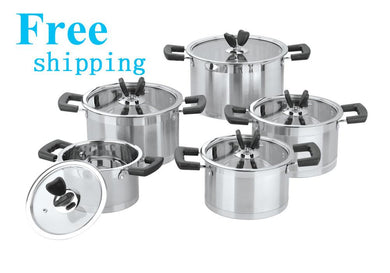 10PC Of Stainless Steel Cookware Set.