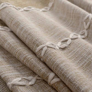 Japan Style Grey/Coffee Jacquard Linen Curtains. - Paruse