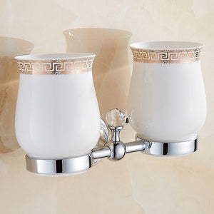 81CCP Series Chrome Polished Crystal & Porcelain Bathroom accessories. - Paruse