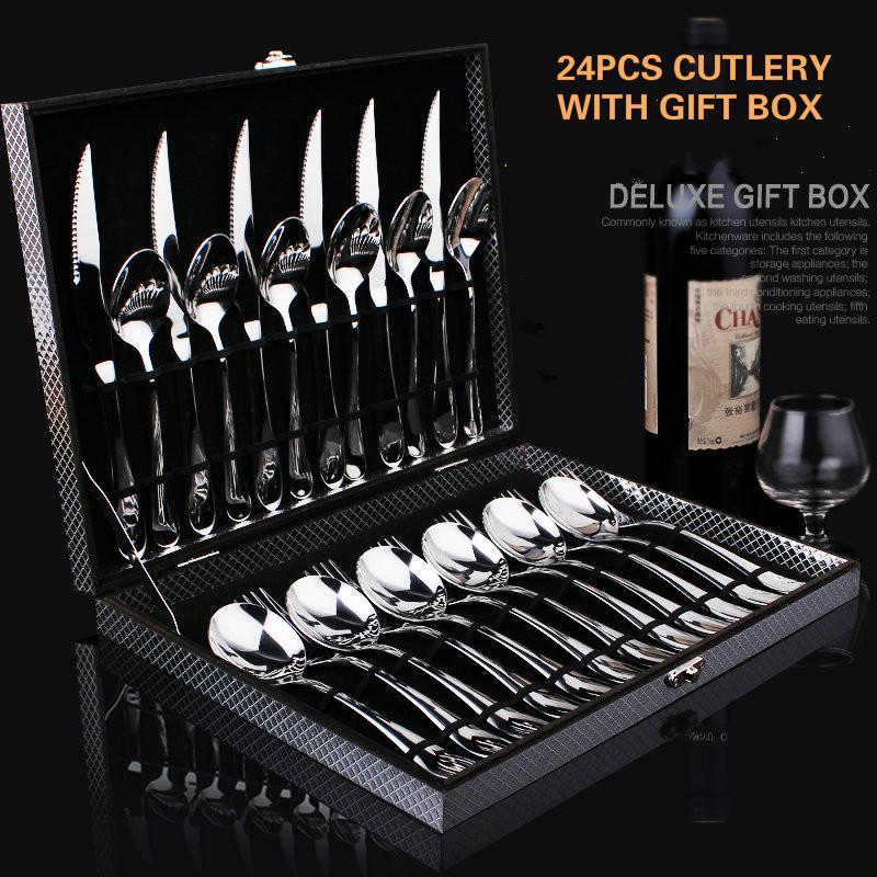 24pcs set Cutlery Tableware w/Gift Box - Paruse