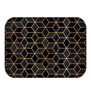 Geometric Pattern Anti-Slip Suede Carpet Door Mat - Paruse