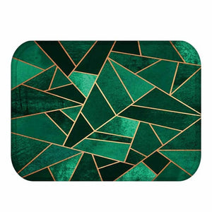 Geometric Pattern Anti-Slip Suede Carpet Door Mat - Paruse