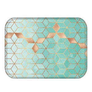 Geometric Pattern Anti-Slip Suede Carpet Door Mat - Paruse