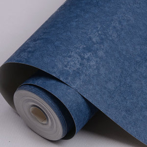 PVC Wallpapers Solid Embossed Blue for Modern Living room - Paruse