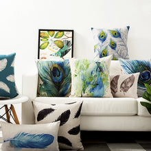 Peacock Feathers Painted Pillow Cases - Paruse
