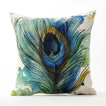 Peacock Feathers Painted Pillow Cases - Paruse
