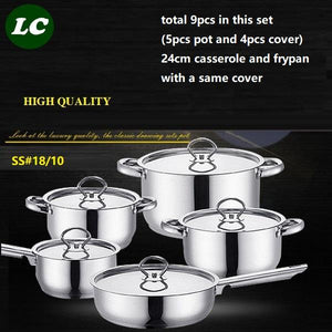9pcs (5pots 4covers) stainless steel Cookware set.