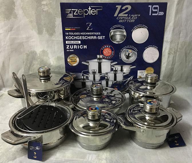 19PCS Of European 18/10  Stainless Steel Cookware.