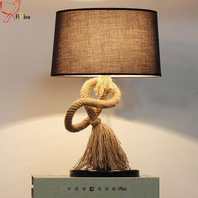 Country style creative hemp rope desk lamp. - Paruse