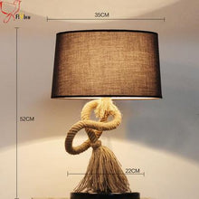 Country style creative hemp rope desk lamp. - Paruse