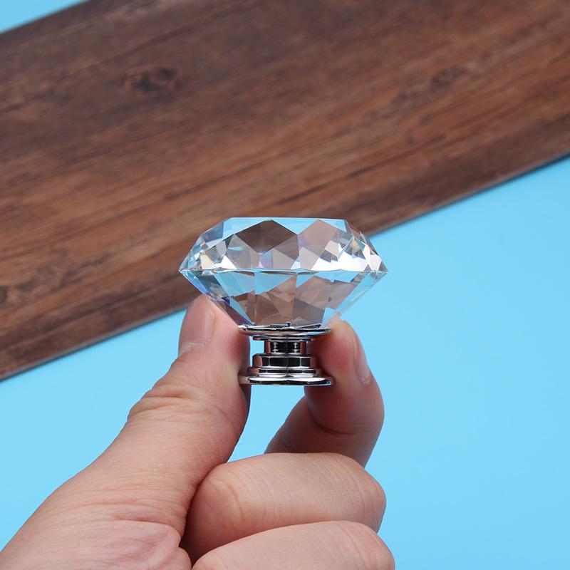Clear Crystal Glass Diamond Cut Door Knobs - Paruse