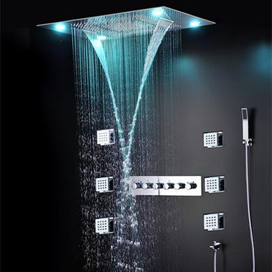 Multi function Led shower faucet set with message body jets - Paruse