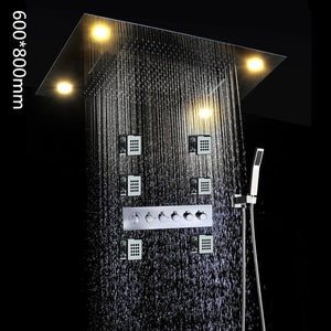 Multi function Led shower faucet set with message body jets - Paruse