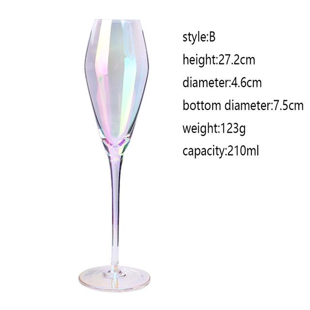 Crystal Champagne Wine Glass - Colours of the Rainbow