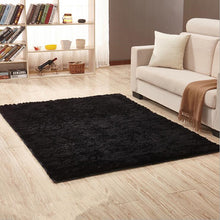 Soft Black Shaggy Carpet - Paruse