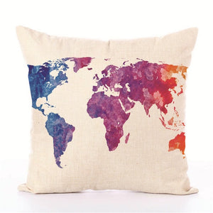 Europe Maps Series Style Printed Pillow Cover - Paruse