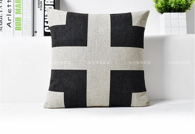 The Cross of Swiss Black & White Decorative Pillow - Paruse