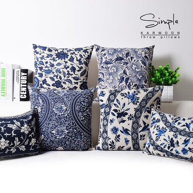 Classical Chinese Blue  and White Decorative Pillow Cover - Paruse