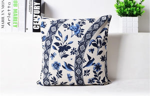 Classical Chinese Blue  and White Decorative Pillow Cover - Paruse