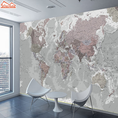 ShineHome-Large Custom 3D Picture Wallpaper World Map Painting - Paruse