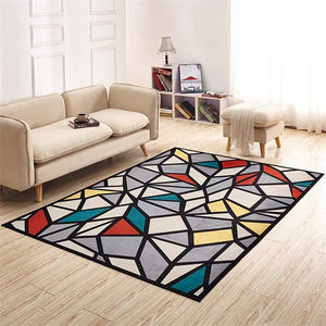 ADQKCLY 3D Geometric Printed Carpet - Paruse