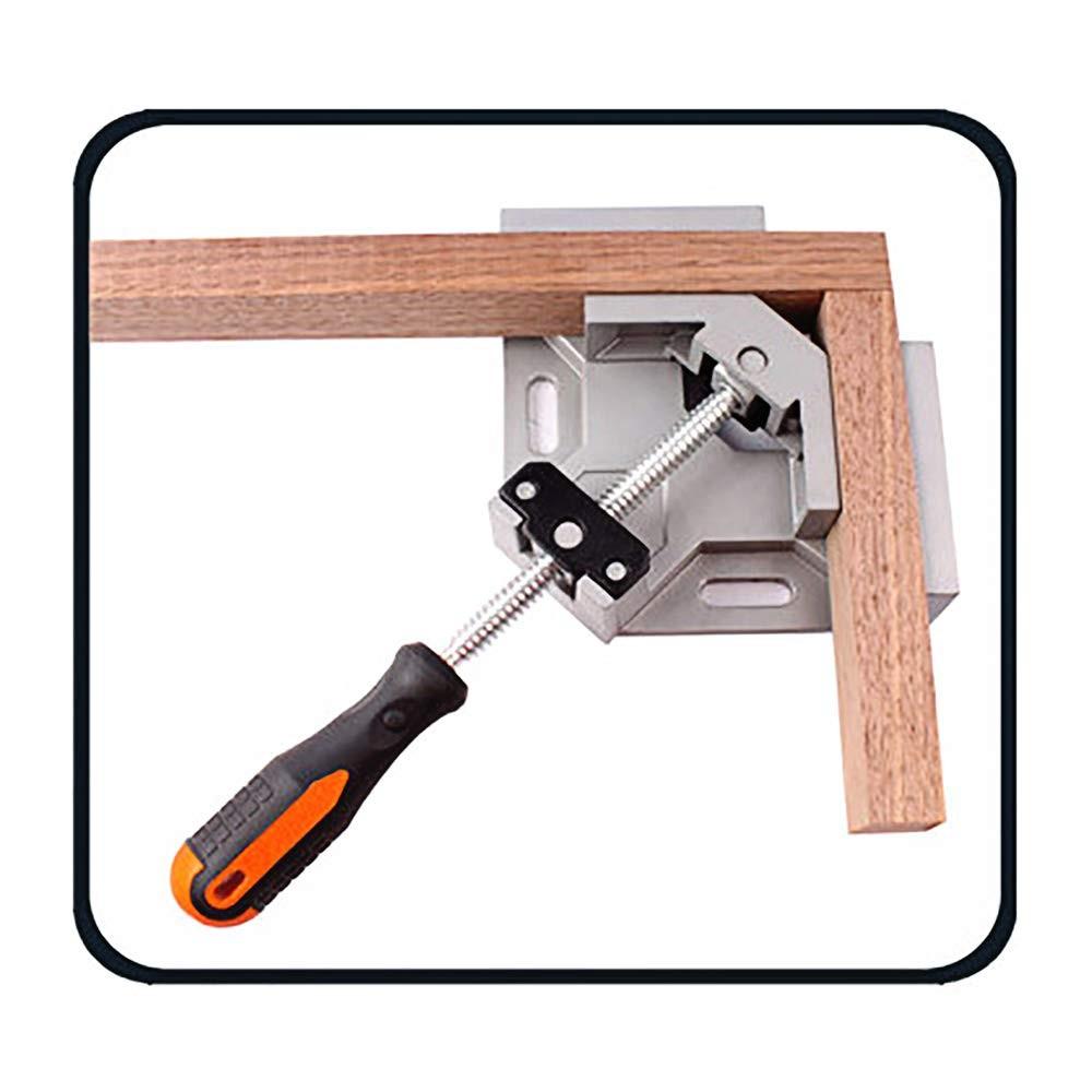 Woodworking  Single Handle 90° Aluminum Alloy Corner Clamp,Right Angle Clip Clamp Tool Woodworking Photo Frame Vise Welding Clamp Holder with Adjustable Swing Jaw.