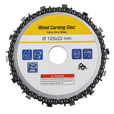 5 Inch Grinder Chain Disc Arbor 14 Teeth Wood Carving Disc for 125mm Angle Grinder
